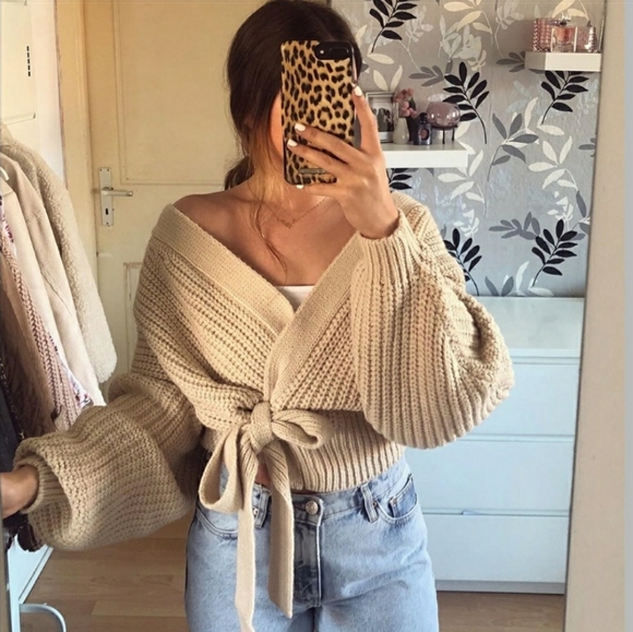 Zara cropped belted cardigan-blogger's favorite - Picture 4 of 4